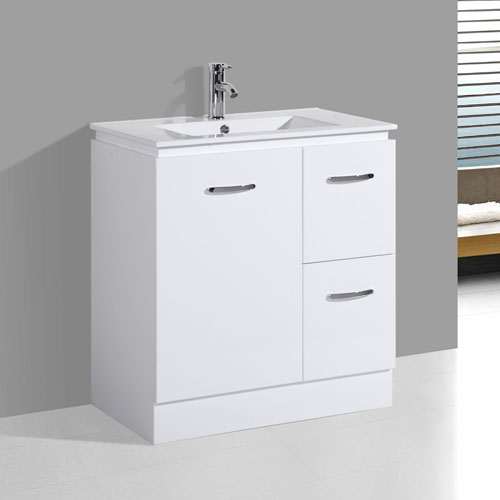 750mm Floor Mounted Gloss White Bathroom Furniture