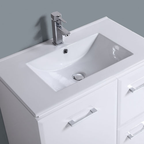 750mm Freestanding Gloss White Bathroom Furniture