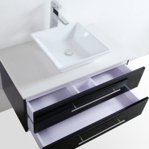 Above Counter MDF Wall Mounted Vanity Quartz Top