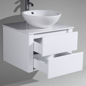 Small MDF Vanity Push To Open Drawers Stone Benchtop