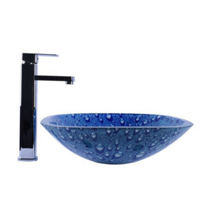 Square Double Layer Glass Bowl Bathroom Sink