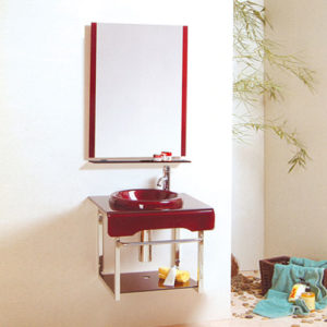 Small Glass Vanity Unit With Mirror Factory China